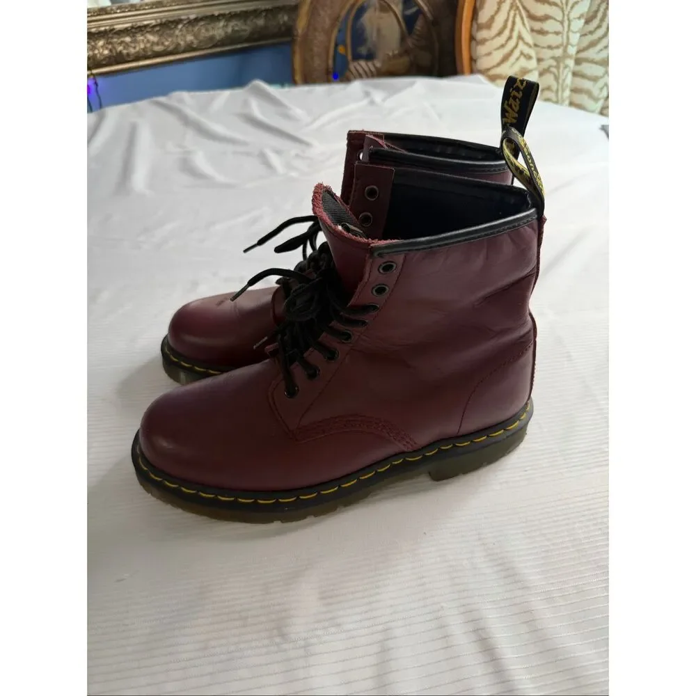 Dr. Martens 1460 Cherry Red Smooth Leather Combat Boots Womens 10 UK 8 EU 42